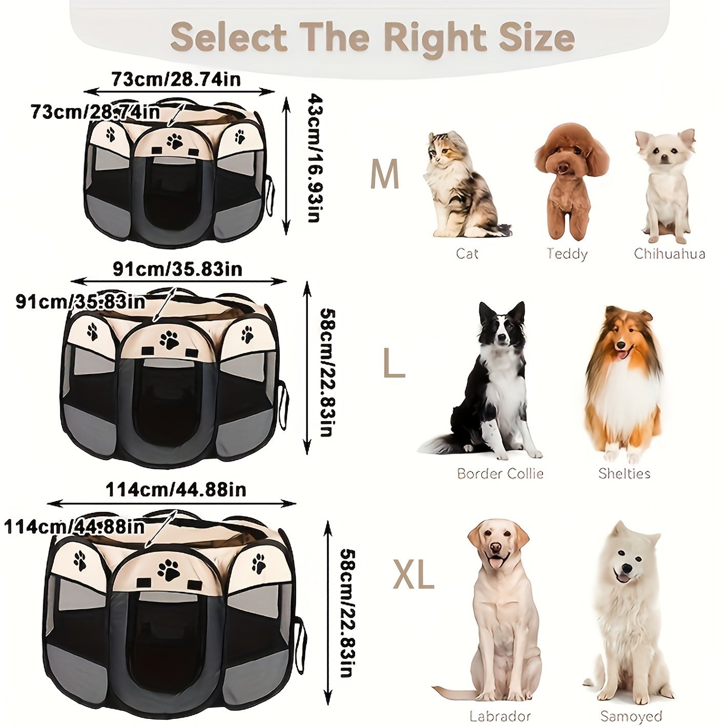 Foldable Octagonal Pet Tent & Playpen – Oxford Cloth Scratch-Resistant Dog Cage & Cat Kennel for Indoor & Outdoor Use