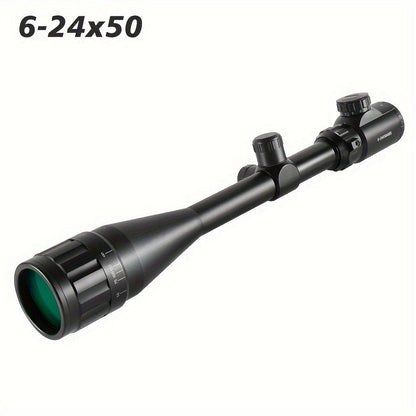 6-24X50 AO Rifle Scope with Illuminated Red Green Reticle, Long Range Hunting Scope for 20mm Picatinny Rail Mount