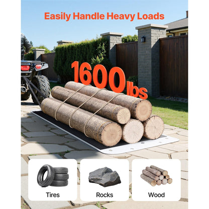 Heavy Duty Deer Drag Sled – 550 lbs Capacity PE Utility Hauling Sled for Hunting, Camping & Yard Work, Multi-Surface Tow Sled with Storage