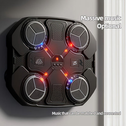 Black 32 x 35 cm Wall-Mounted Four-Pad Boxing Reaction Target with Display and USB-Powered Form