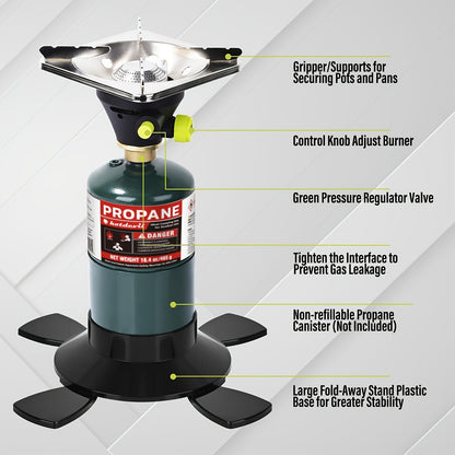 Backpacking Stove Bottletop Propane, Hotdevil HD-5005 Camping Stove with Instant Ignition, Propane & MAPP Gas Compatible