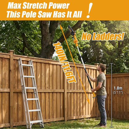 Mini Chainsaw Cordless 6-Inch Brushless with 20V 4.0Ah Rechargeable Battery, One-Hand Electric Handheld Chain Saw for Tree Trimming