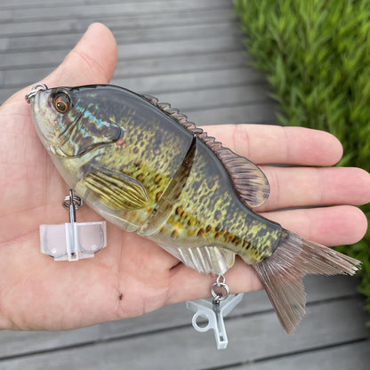 Realistic Hard Fishing Lure 14.5cm Transparent Green Blue Body Large Eyes Sharp Hooks Natural Pattern for Bass Pike Trout Beginners