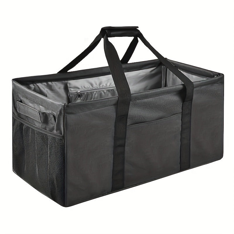 Oversized Canvas Tote Bag with Foldable Body, Multiple Pockets and Black or Pineapple Print