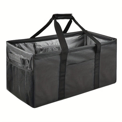 Oversized Canvas Tote Bag with Foldable Body, Multiple Pockets and Black or Pineapple Print