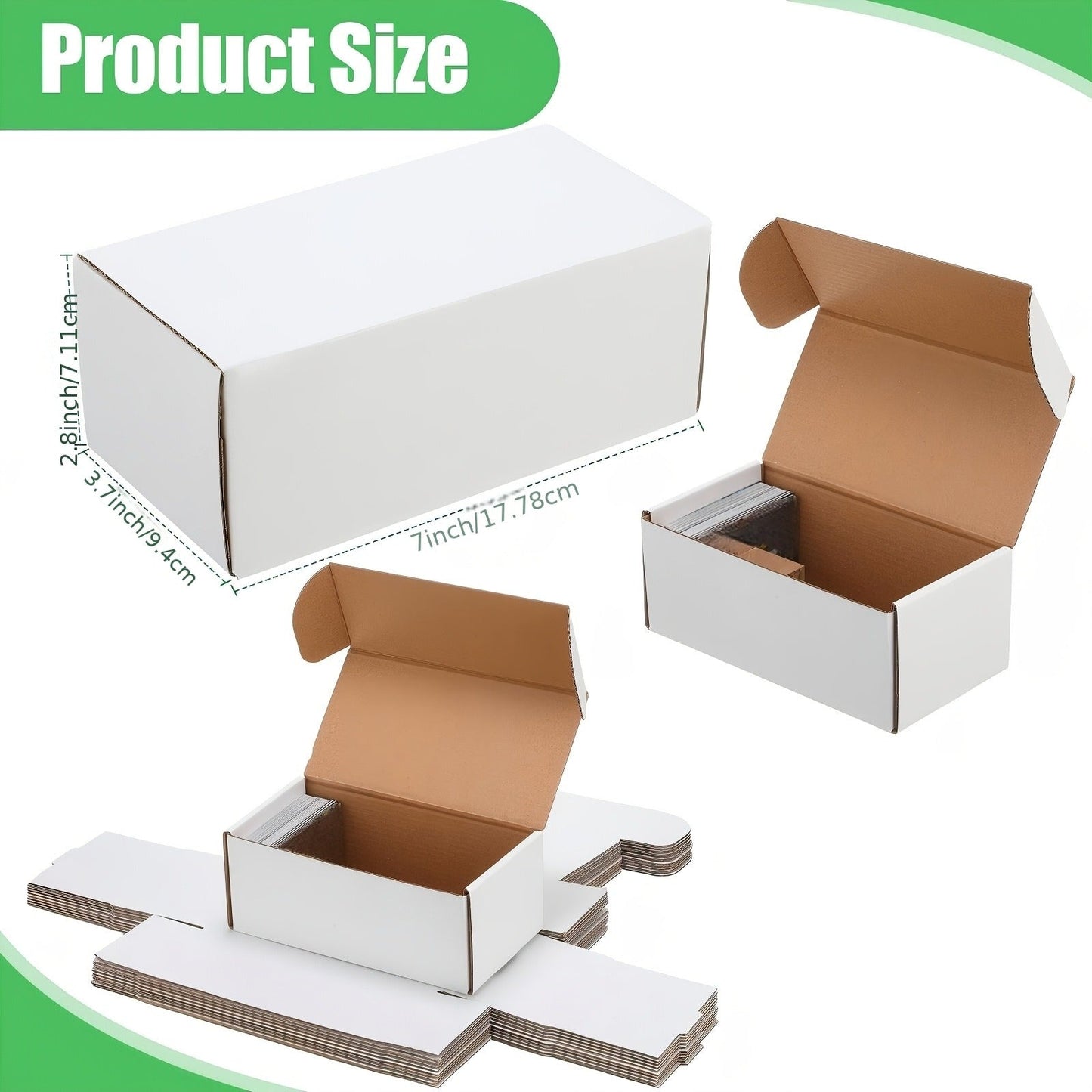 20-Pack Trading Card Storage Box Set with Foldable Cardboard Bodies and 7 x 3.7 x 2.8-Inch Size