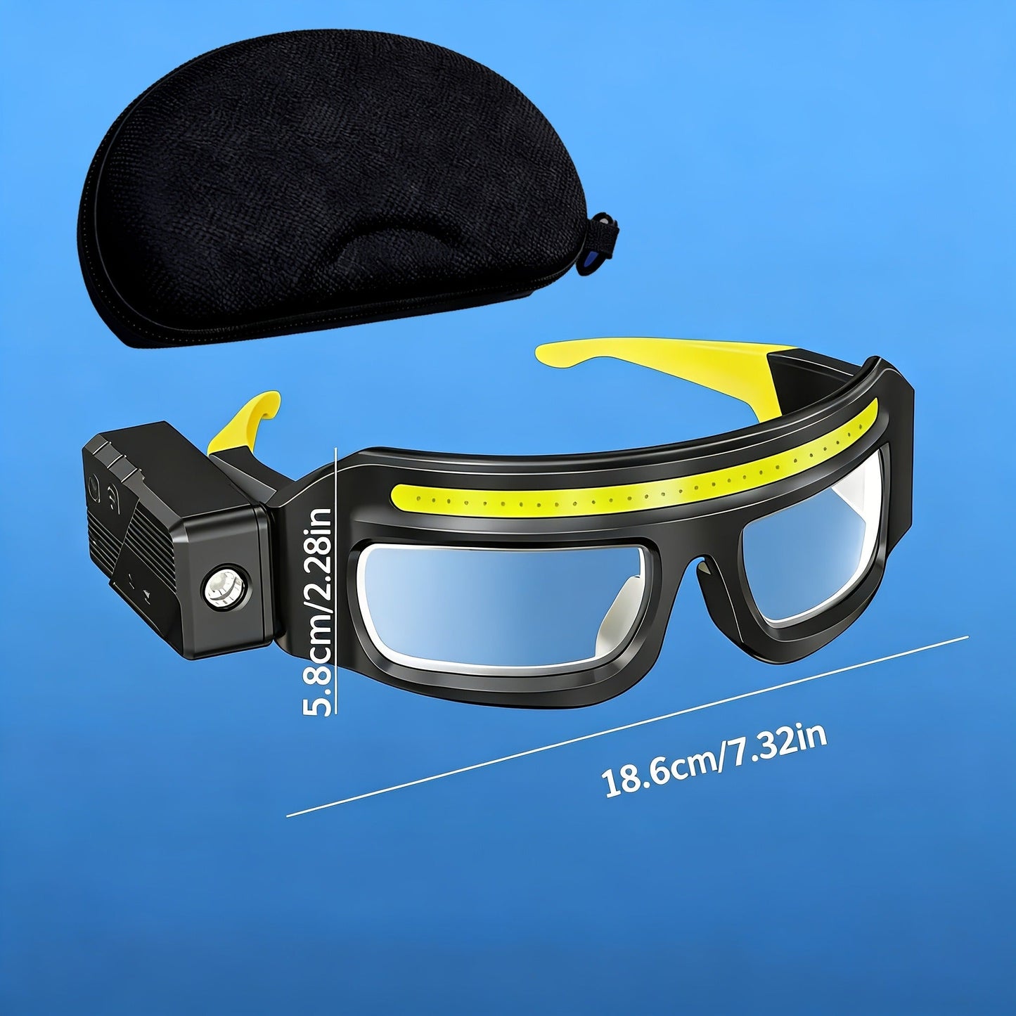 LED Headlamp Glasses Light – USB Rechargeable Head Torch with Rotatable Beam, Adjustable Brightness & Strobe Mode for Night Running