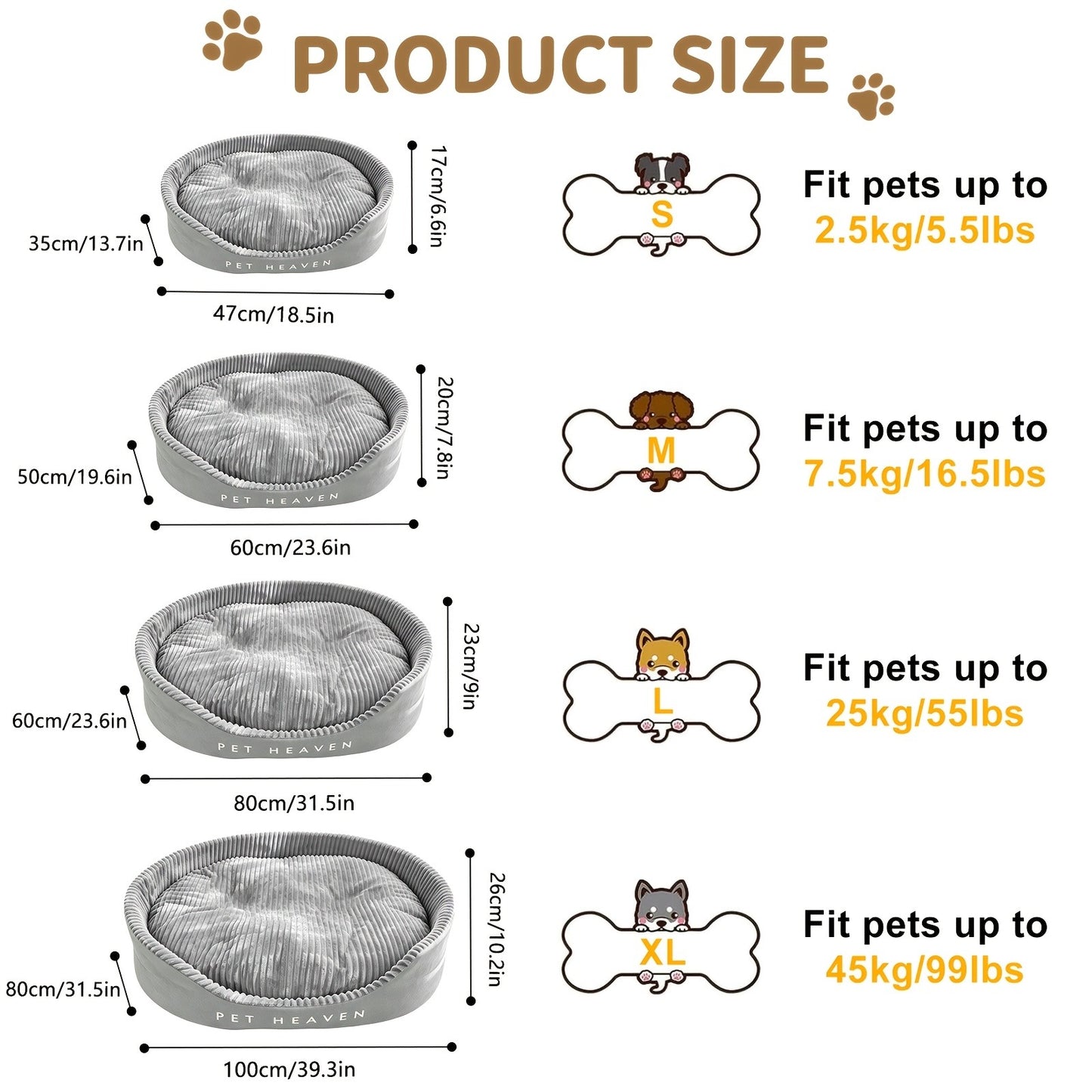 Furry Round Pet Bed for Dogs & Cats – Soft Warm Washable Dog Bed with Anti-Slip Base, Foldable Breathable Plush Cat Bed Mattress