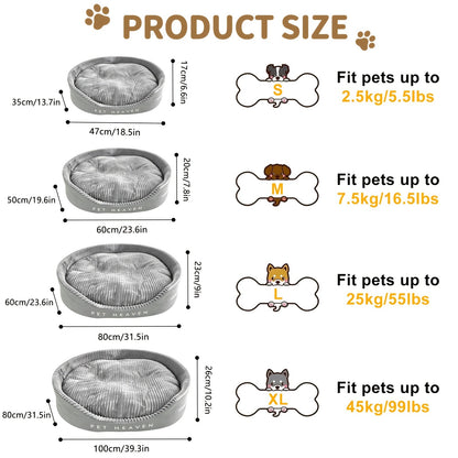 Furry Round Pet Bed for Dogs & Cats – Soft Warm Washable Dog Bed with Anti-Slip Base, Foldable Breathable Plush Cat Bed Mattress