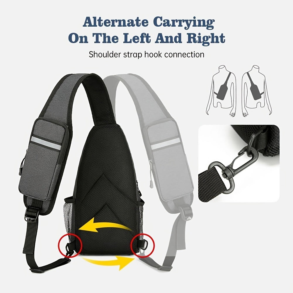 Crossbody Sling Backpack for Women Men – Lightweight Oxford Cloth Shoulder Chest Bag Daypack for Hiking Traveling Camping