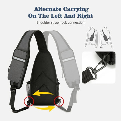 Crossbody Sling Backpack for Women Men – Lightweight Oxford Cloth Shoulder Chest Bag Daypack for Hiking Traveling Camping