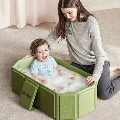 Foldable Baby Bathtub Portable Newborn Infant Tub with Drain Hole, Anti-Slip Base & Durable Multi-Functional Design for Home Travel Use