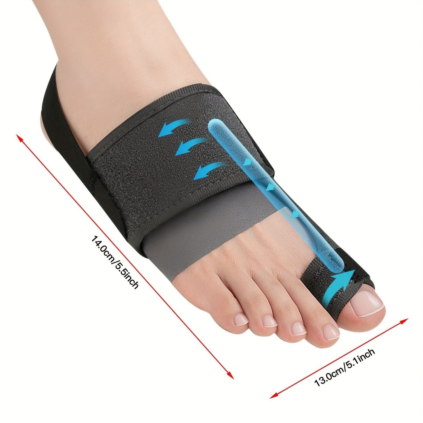 Adjustable Big Toe Separator Splint Pair with Two Metal Angle Bars, Double Straps and MB1Q Checkout Model