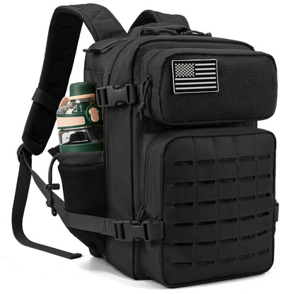 25L Tactical Laptop Backpack with Dual Side Bottle Pockets and Nine Color or Pattern Options