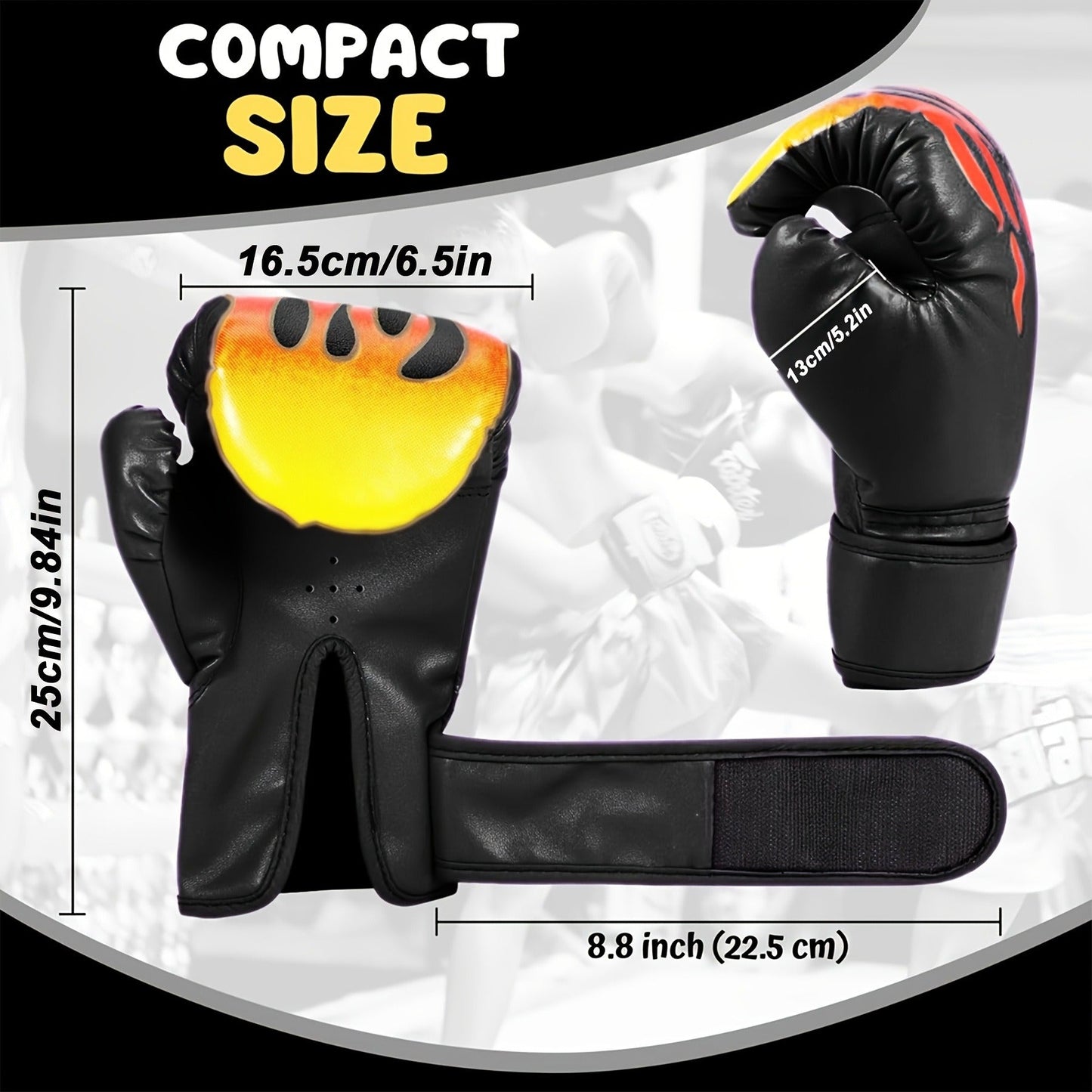 Boxing Training Gloves with Pearl Sponge Padding – Professional Shockproof Faux Leather Gloves for Muay Thai, Sparring