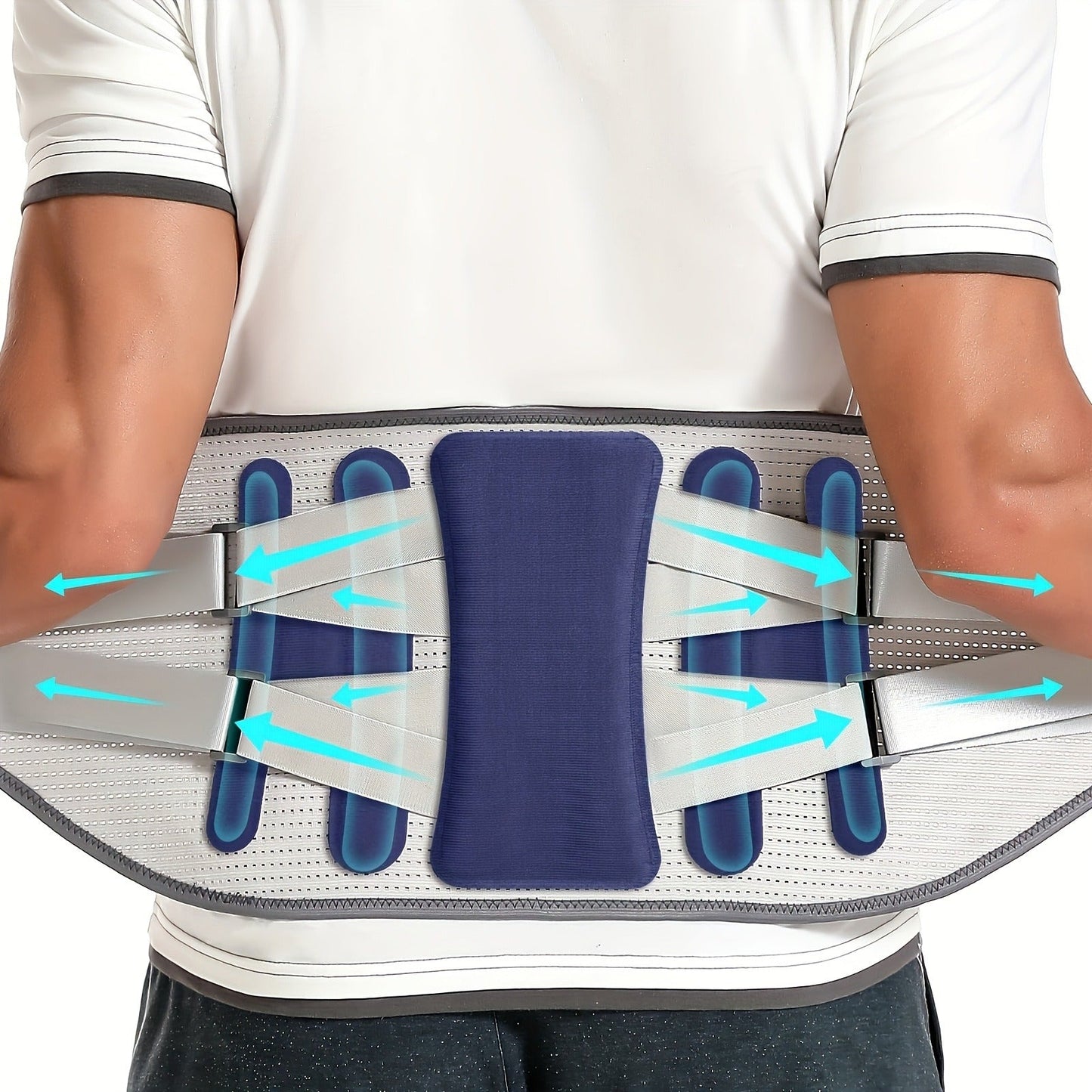 Lumbar Support Belt for Men & Women – Adjustable Lower Back Brace with Aluminum Alloy Reinforcement, Breathable Hook-and-Loop Waist Support