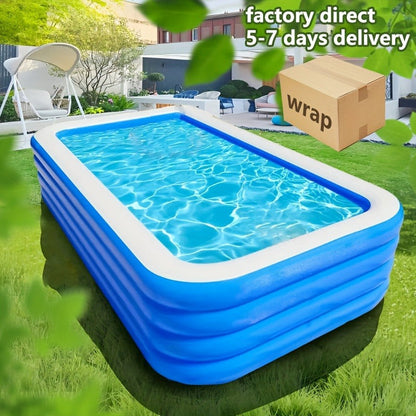 Inflatable Swimming Pool for Family Adults Kids, Large Above Ground Outdoor Backyard Pool for Garden, Patio and Yard Use