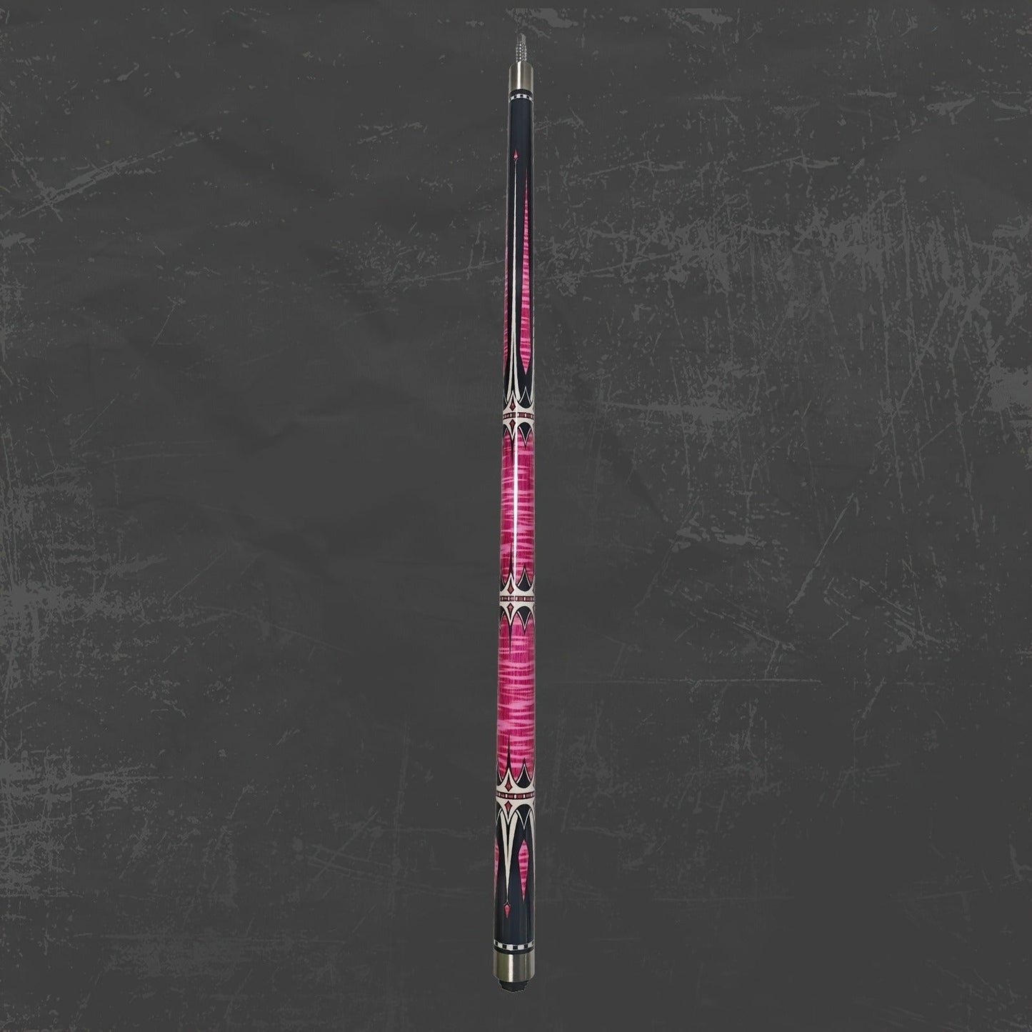 Two-Piece Carbon Fiber Pool Cue with Metal Joint, Wrap Section and Pink or Blue Graphic Designs