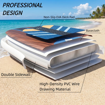 Stand Up Paddle Board Inflatable SUP 10'6" & 11'6" – Non-Slip EVA Deck, 180kg Capacity, All-in-One Accessories Kit with Pump