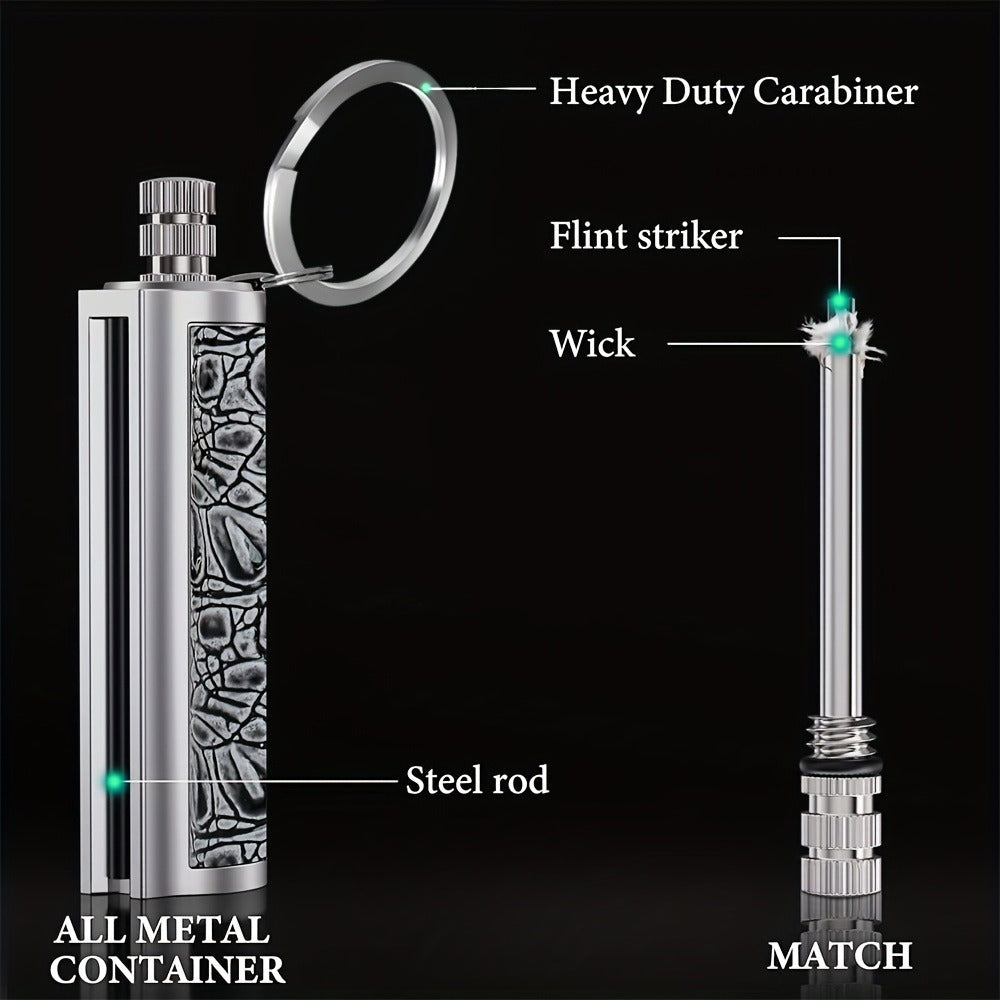 Permanent Match Fire Starter Set 4pcs, 10000-Strike Flint Metal Match Lighter with Keychain, Emergency Survival Fire Starter Kit for Outdoor