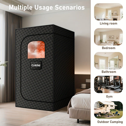 Portable Steam Sauna Box 1200W Full Body Sauna Tent with Folding Chair, 101oz Steam Generator