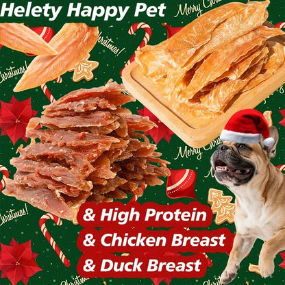 Air-Dried Dog Treats Chicken & Duck Breast Sticks – Single Ingredient Grain Free High Protein Dog Chews, Natural Jerky Snacks for Dogs