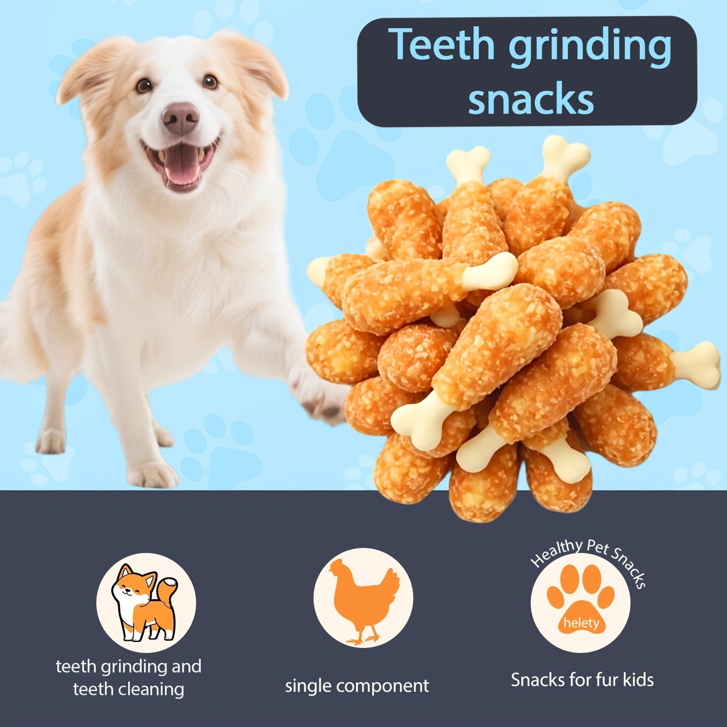 Chicken Dog Training Treats Dumbbell Shape – Natural High Protein Reward Snacks for Small Medium Large Dogs, Rice & Chicken Flavor