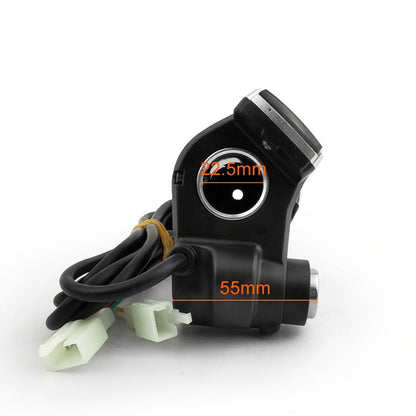 Electric Bike Scooter Key Throttle Grip Handle with LCD Display | 24V 48V Compatible | E-Bike Twist Throttle with Power Lock Wiring