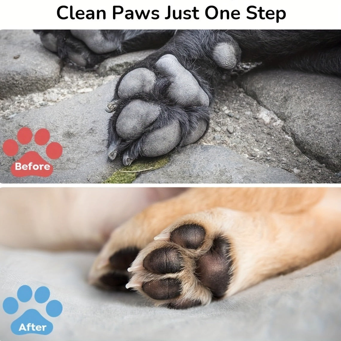 Dog Paw Cleaner No-Rinse with Soft Brush – pH Balanced Paw Wash for Dogs & Cats, 5oz Gentle Grooming Cleanser in Lavender Chamomile