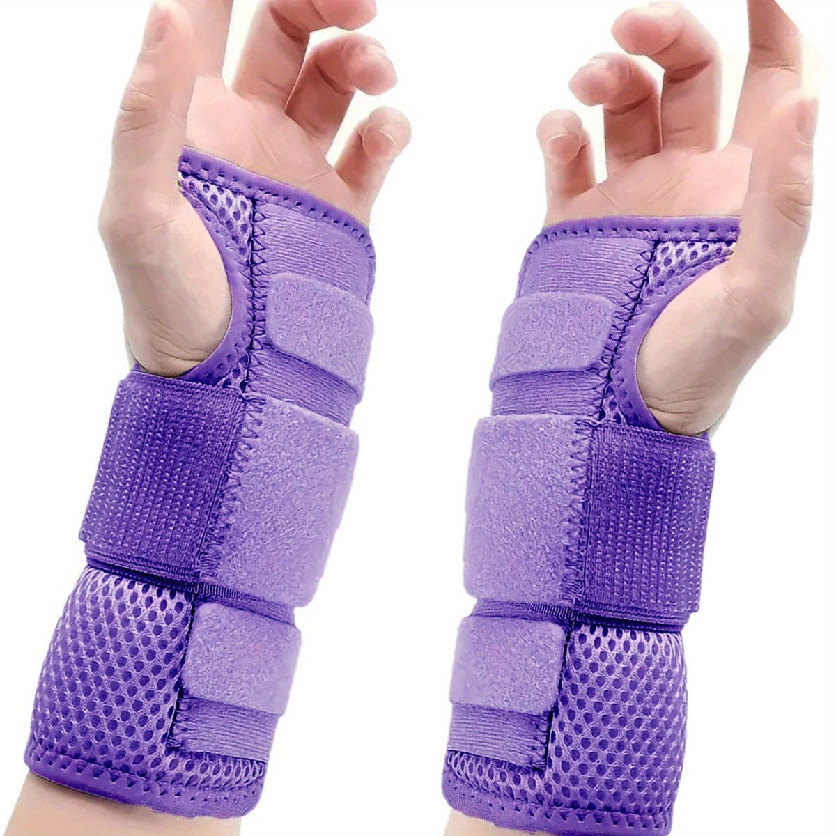 Carpal Tunnel Wrist Brace 2-Pack – Left & Right Hand Adjustable Compression Night Support Splint | One Size Fits All Wrist Stabilizer