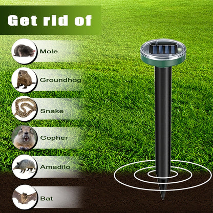 Solar Ultrasonic Pest Repeller Outdoor Rodent Stake for Yard Garden Farm Mole Snake Skunk Dog Device 2/4/6/10 Pack