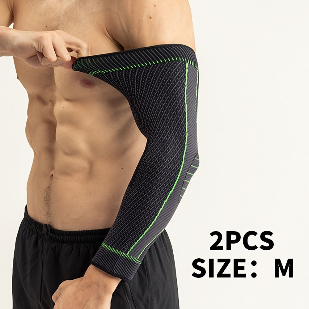 Compression Elbow Brace Arm Sleeves 2pcs Non-Slip Breathable Elbow Support for Tendonitis Tennis Elbow Golfer Elbow Pain Relief for Men