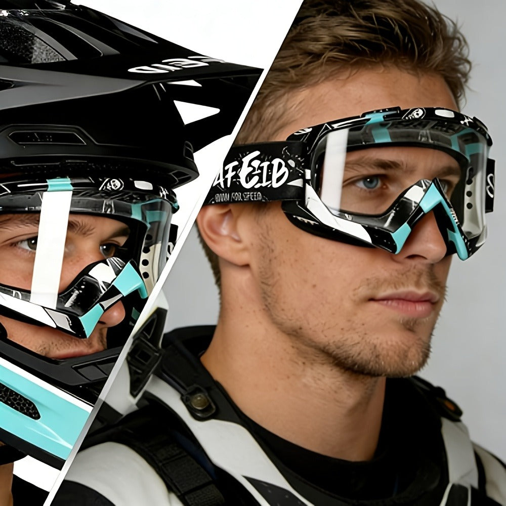 Two-Piece NAFEIB Snow Goggle Set with One Clear Lens and One Colorful Lens in a Single Pairing