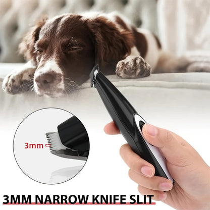 Pet Detail Trimmer, USB-Rechargeable Ceramic-Blade Clipper for Dog and Cat Face, Paw and Ear Areas