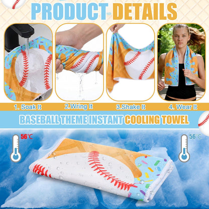 Sports Ice Towels 24-Pack – 30”×9” Mini Microfiber Cooling Towel for Baseball, Softball, Golf, Football, Yoga & Running