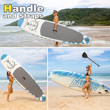 10.6-Foot Inflatable Stand-Up Paddle Board Kit with Six Graphics, Paddle, Pump, Bag, Leash and Fin