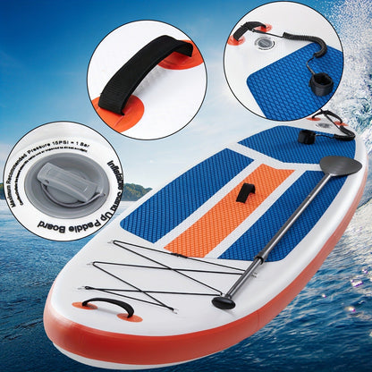 10.5-Foot Inflatable Stand-Up Paddle Board with Wide Non-Slip Deck and Green, Orange or Gray Options