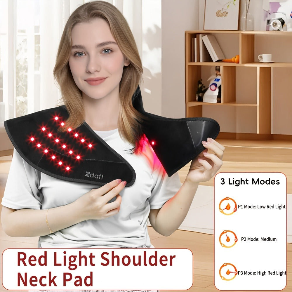 Red Light Therapy Shoulder Wrap with Dual Wavelength 660nm & 850nm Near-Infrared – 116 LED Wearable Device for Neck, Shoulder & Back Relief