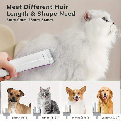Dog Grooming Vacuum Kit 4-in-1 – Pet Hair Vacuum with Electric Clipper, Grooming Brush & Deshedding Tools, 2.5L Large Dust Cup
