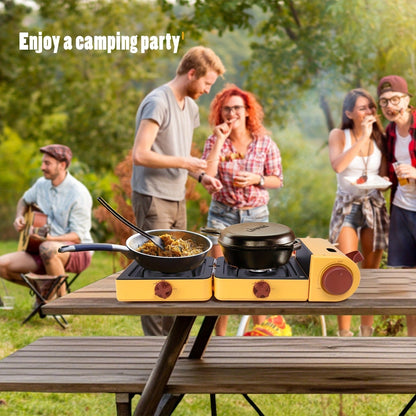 Portable Propane Stove 2-Burner 16000 BTU, Collapsible Camping Stove with Carrying Bag & Side Shelves