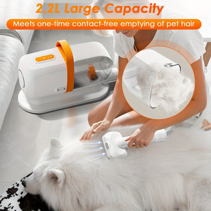 Pet Grooming Vacuum Kit with 2.2L Cup, Purple or Orange Trim and 8-in-1 or 9-in-1 Dryer Packages