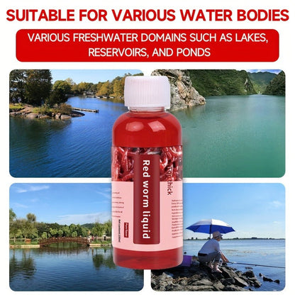 Liquid Fish Bait Red Worm Attractant – Powerful Fishing Bait Enhancer for Trout, Carp, Bass, Cod | 100ml Concentrated Fish Attractant Scent
