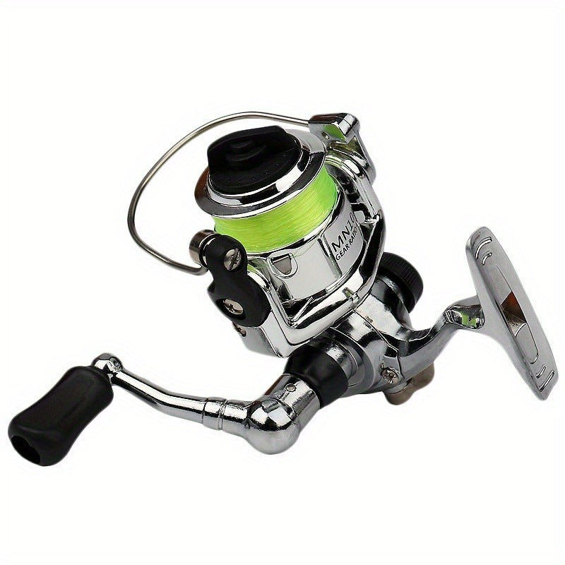 Mini 100 Spinning Fishing Reel – 4.3:1 High-Speed Gear Ratio, Aluminum Alloy Body, Interchangeable Rocker Arm, Ambidextrous