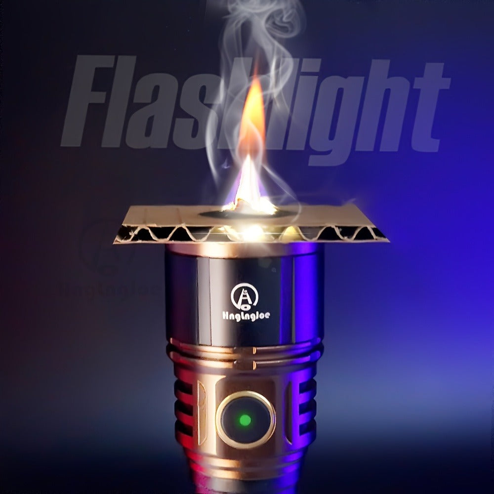Flashlight 4500-Lumen Fresnel Lens Torch with USB-C Charging and 21700 3000mAh Battery in Red