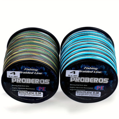 Braided Fishing Line 4 Strand 500M/547Yds – Abrasion Resistant Zero Stretch Superline 6LB-80LB, Multi-Color, Gray/Green/Camo