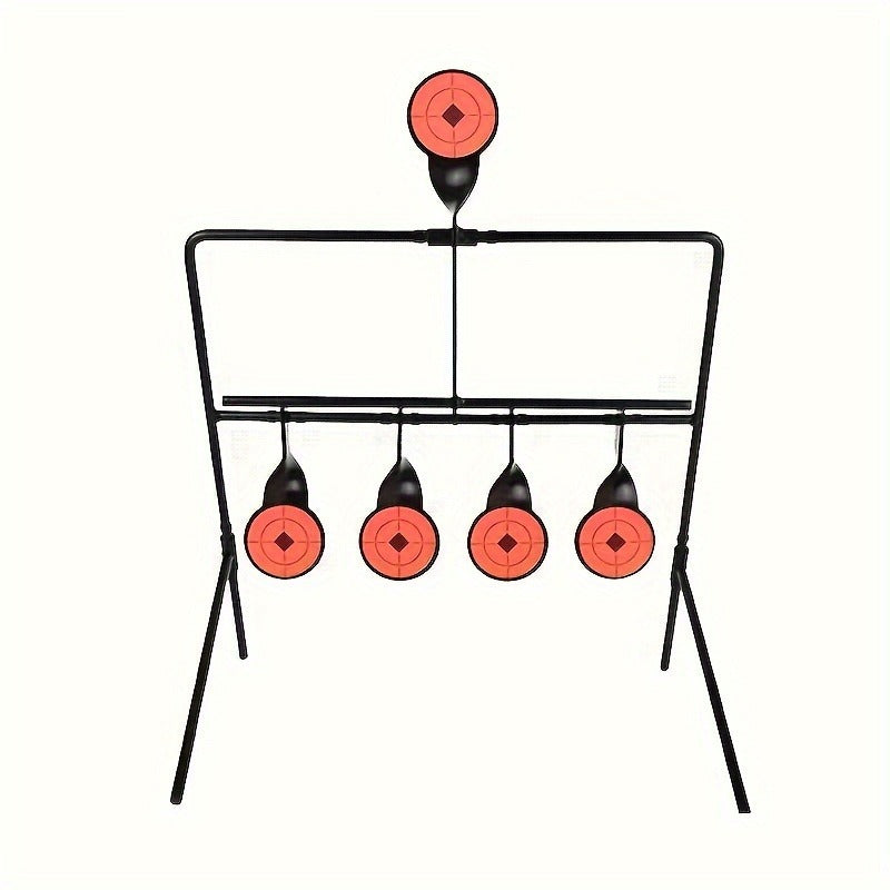 Shooting Target Stand with 4 Rotating Targets – Metal Frame Practice Target for Indoor & Outdoor Training