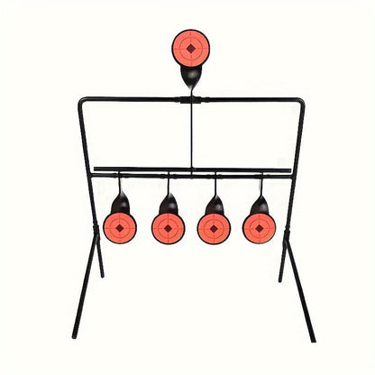 Shooting Target Stand with 4 Rotating Targets – Metal Frame Practice Target for Indoor & Outdoor Training