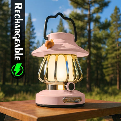 Camping Lantern Rechargeable LED, Snail Design Portable Camp Light with 3 Color Modes & Dimming, USB & Battery Dual Power