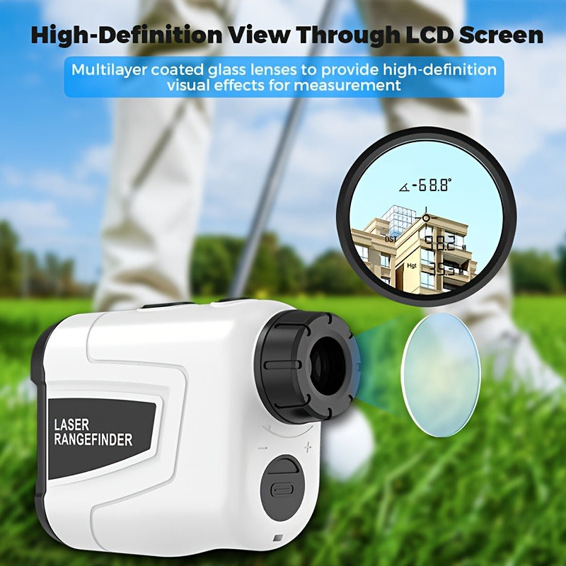 White Golf Laser Rangefinder, Model LAB12 with 1200-Yard Source Rating, 6x Optics and USB Charging