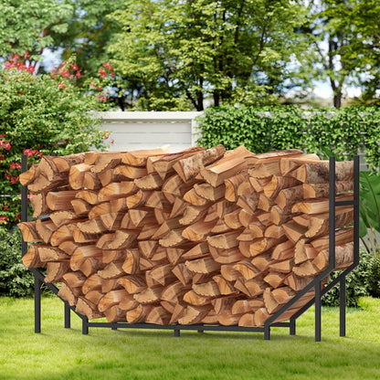 Firewood Rack Heavy Duty Adjustable – Outdoor & Indoor Log Holder with Cover, A-Frame Steel Wood Storage Stand for Fireplace, Patio, Cabin